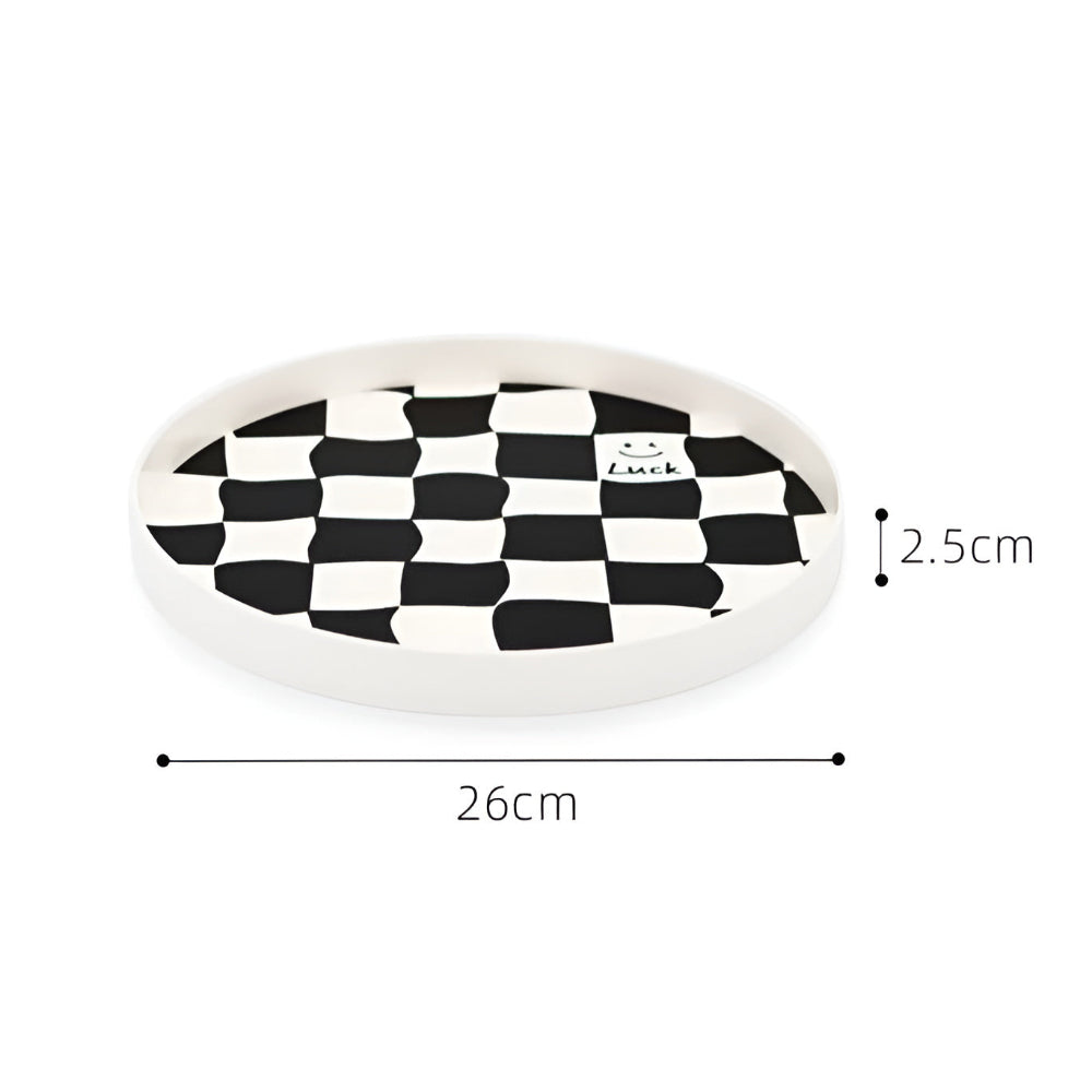 BowLift | Round Checkerboard Storage Tray