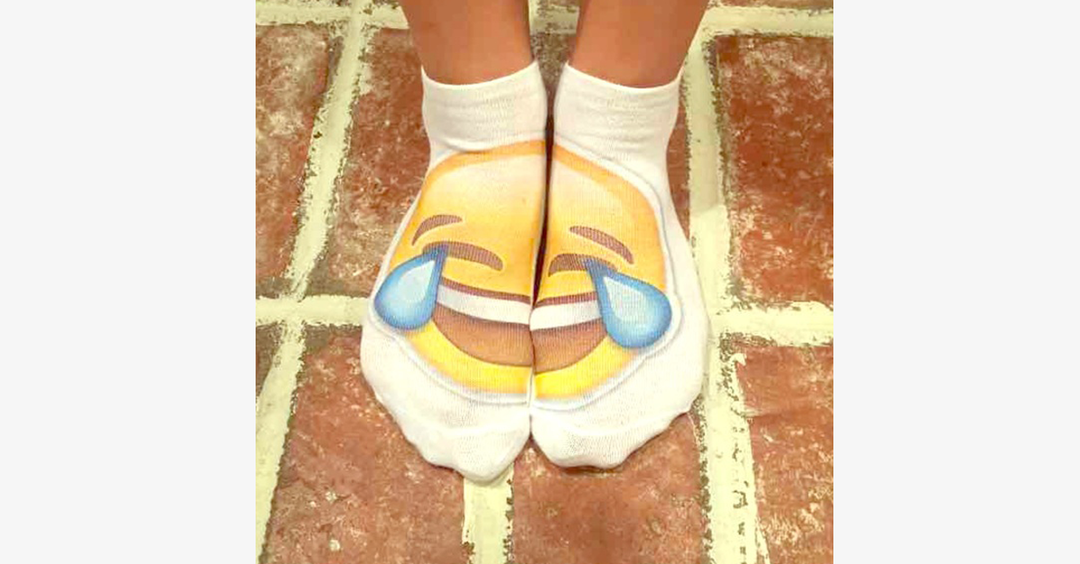 BowLift | 3D smiling emoji fashion one-sided print cotton socks