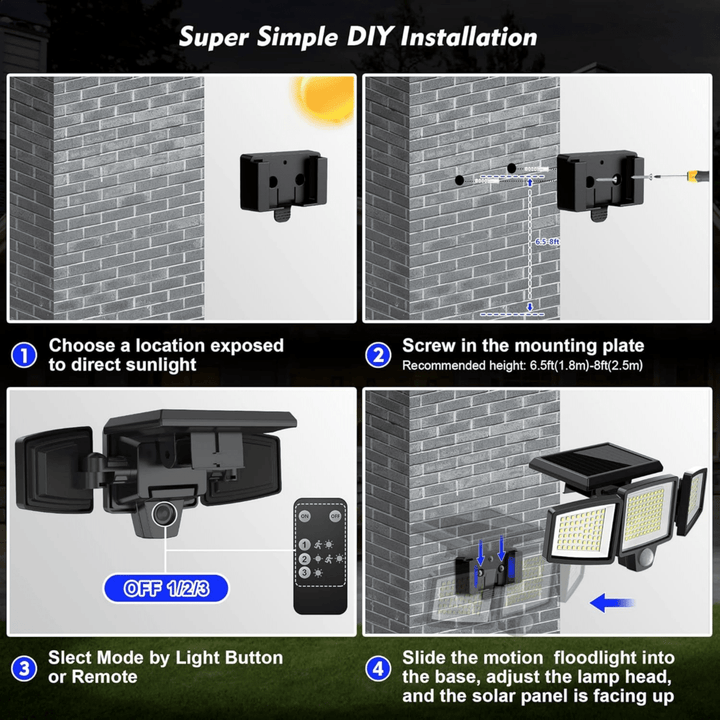 BowLift | SOLARGUARD – Solar Security Light with Motion Sensor and Remote Control