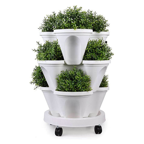 BowLift | Space-saving Stackable Plant Pots - StrawberryStack