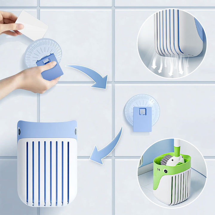 BowLift | Wall-mounted suction cup toilet brush set