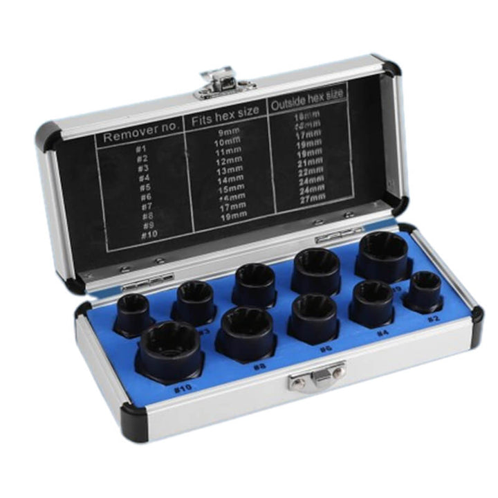 BowLift | 10 pcs. set with screw extractor for damaged screws