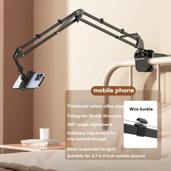 BowLift | Hidden phone holder for bedside table, retractable