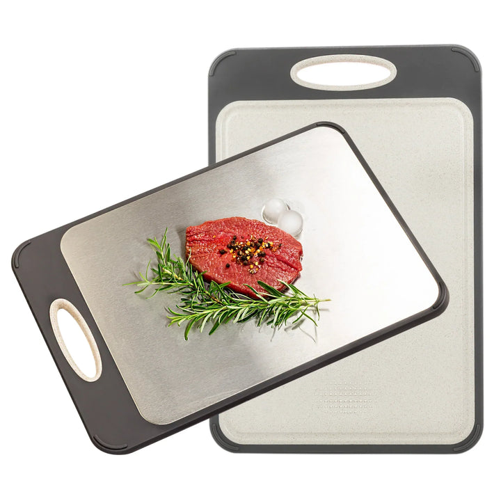 BowLift | Hygienic stainless steel cutting board with non-slip handle for precise cutting