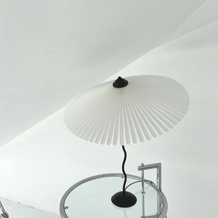 BowLift | Squiggle Umbrella Table Lamp – Modern Twirl Design with Chrome Finish