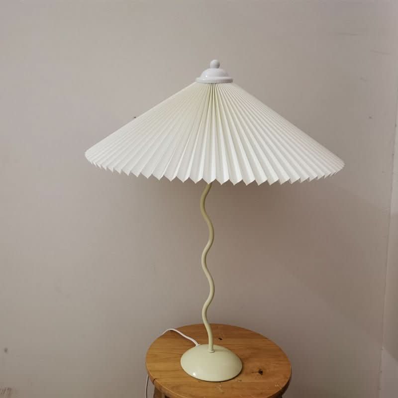 BowLift | Squiggle Umbrella Table Lamp – Modern Twirl Design with Chrome Finish