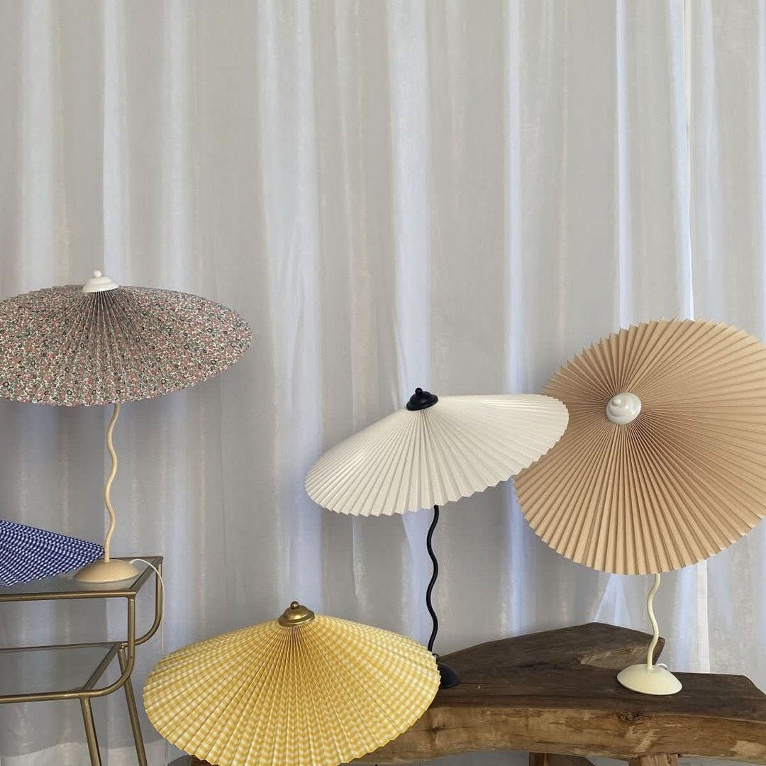 BowLift | Squiggle Umbrella Table Lamp – Modern Twirl Design with Chrome Finish