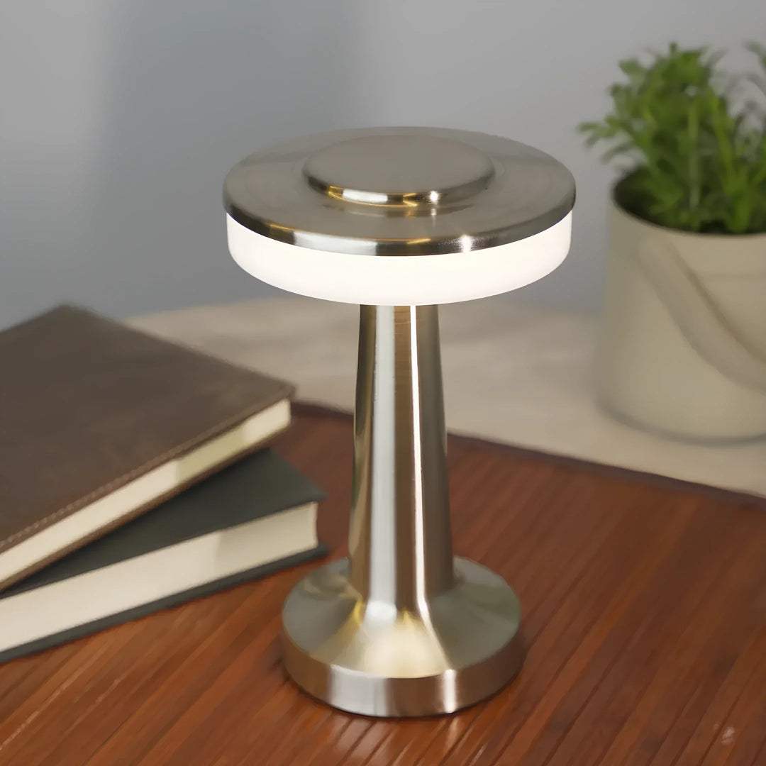 Cordless LED Table Lamp with Adjustable Brightness and Rechargeable Battery