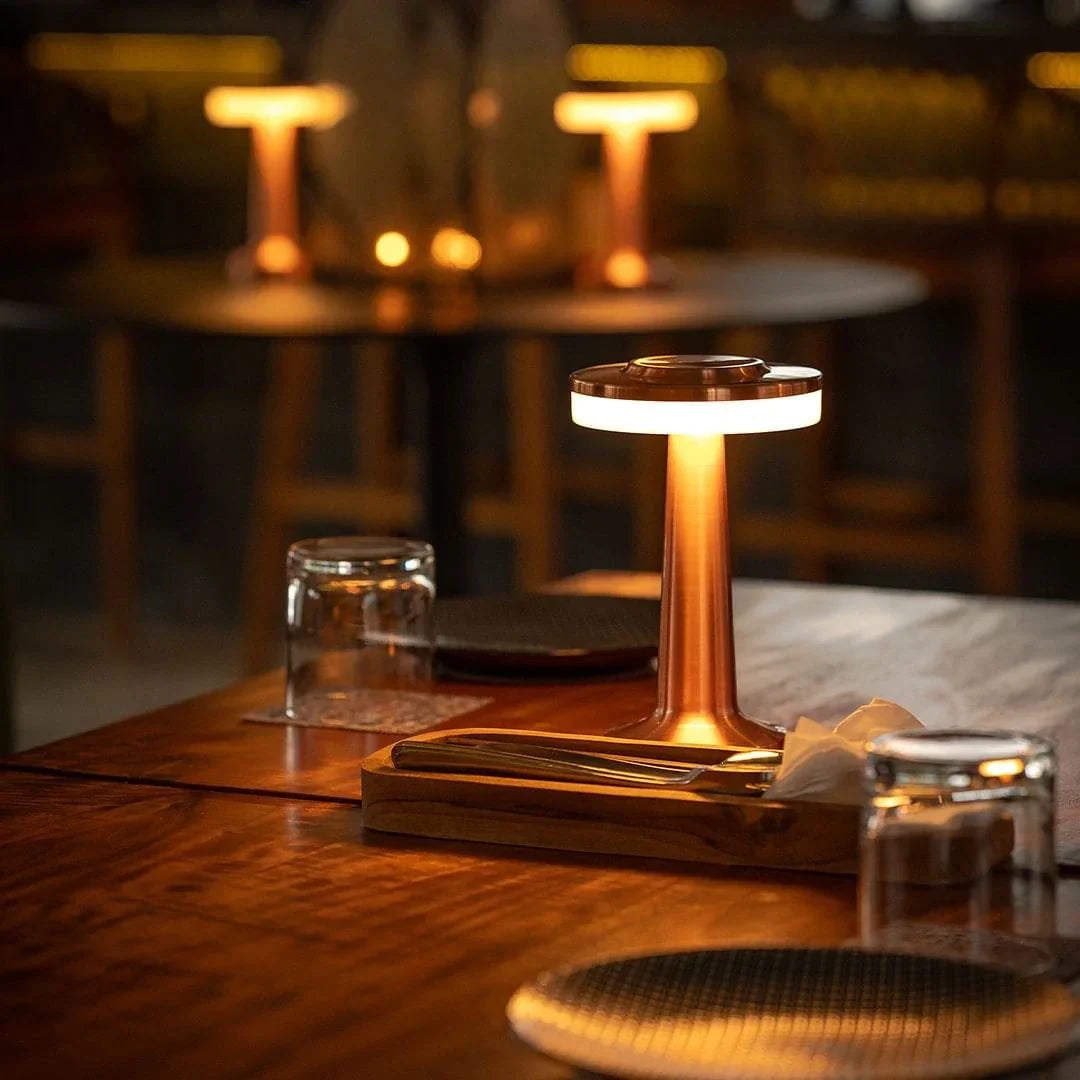 Cordless LED Table Lamp with Adjustable Brightness and Rechargeable Battery