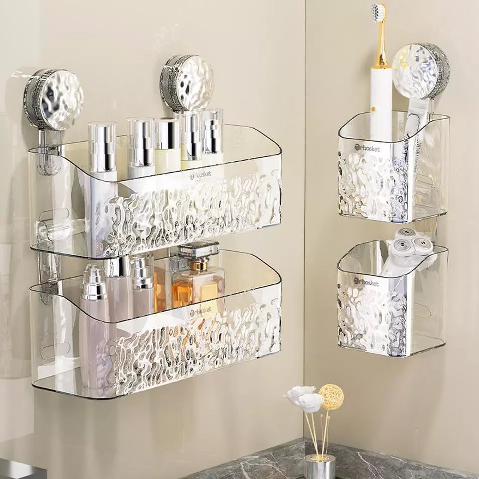 BowLift | Shower Caddy Suction Acrylic Bathroom Shelves