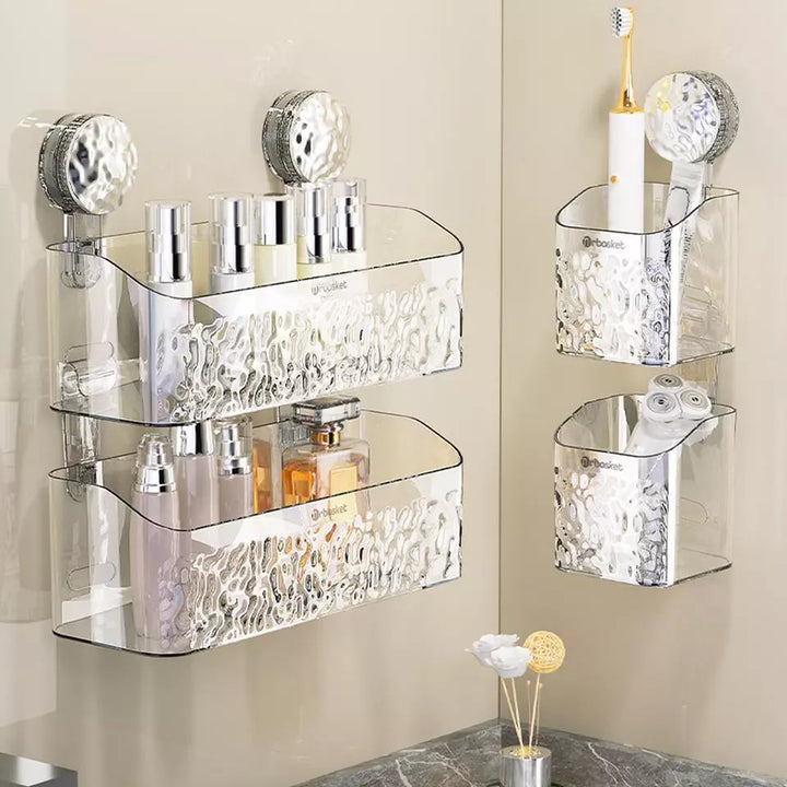 BowLift | Shower Caddy Suction Acrylic Bathroom Shelves