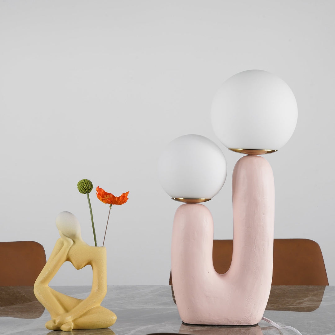 BowLift | Contemporary Style Table Lamp with Natural Accent