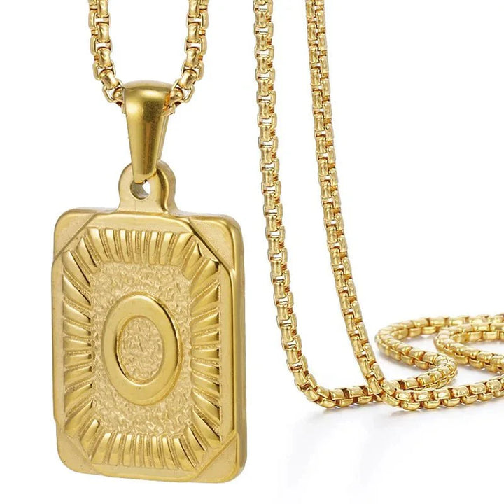BowLift | Textured Rectangle Letter Initial Necklace