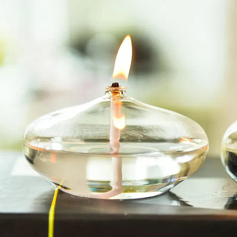 BowLift | Transparent Oil Lamp Made of Glass as Candle Holder