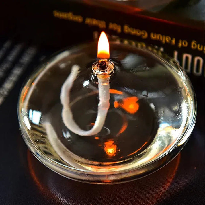 BowLift | Transparent Oil Lamp Made of Glass as Candle Holder