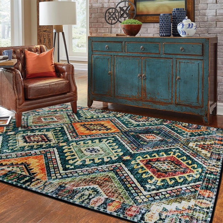 BowLift | Area Rug Tribal Polyester Washable Non Slip