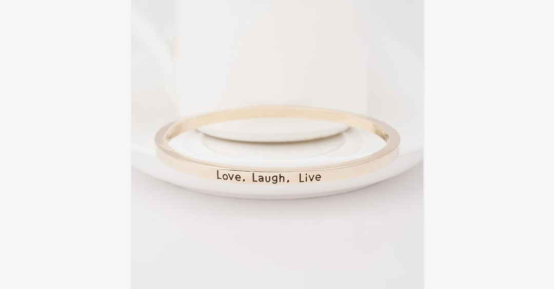 BowLift | Love Laugh Live Engraved Cuff Bracelet