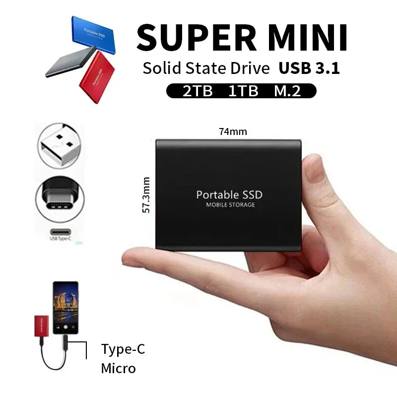 BowLift | Portable External SSD | USB 3.1 Type C Fast Storage | Up to 128GB