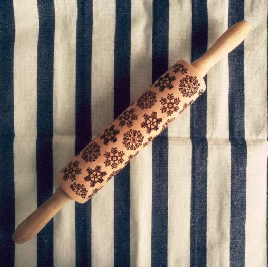 BowLift | No.1 Christmas Embossing Rolling Pin Engraved Reindeer Baking Cookies