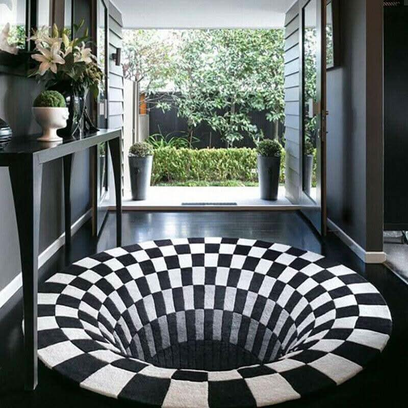 BowLift | 3D Illusion Vortex Rug – Round Polyester Floor Mat