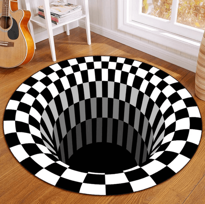 BowLift | 3D Illusion Vortex Rug – Round Polyester Floor Mat