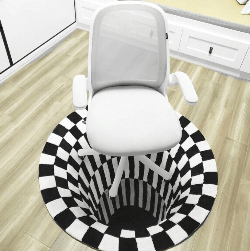 BowLift | 3D Illusion Vortex Rug – Round Polyester Floor Mat