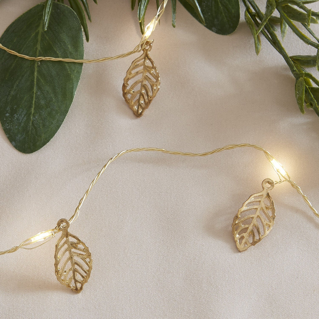 BowLift | Christmas Decorations Gold Leaf String Lights