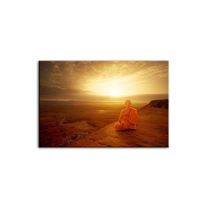 Tranquil Cliffside Sunset  - Canvas Wall Art Painting | Bowlift
