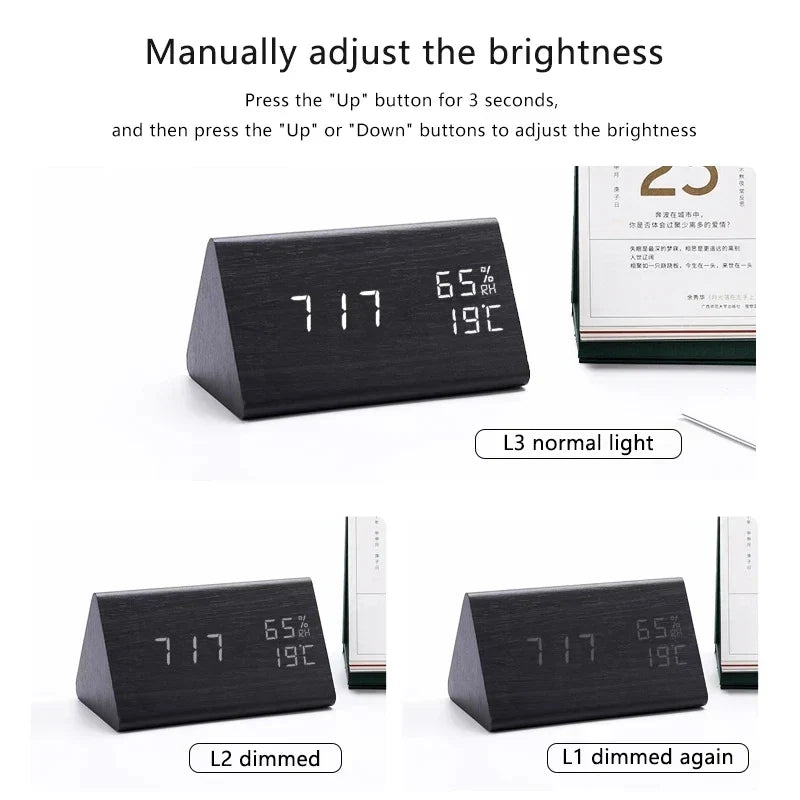 BowLift | Wooden LED Clock with Voice Control - EcoClock