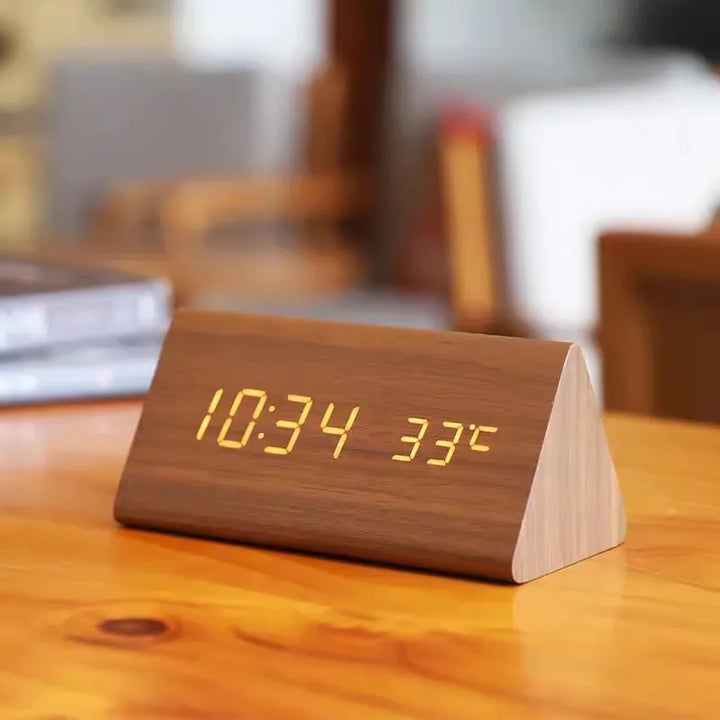 BowLift | Wooden LED Clock with Voice Control - EcoClock