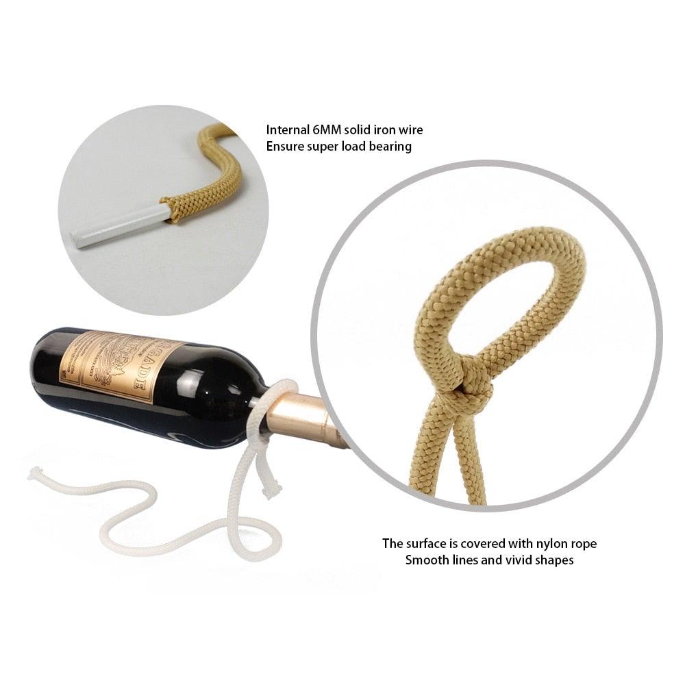 BowLift | Zigzag Bottle Holder - Hanging Rope Wine Rack
