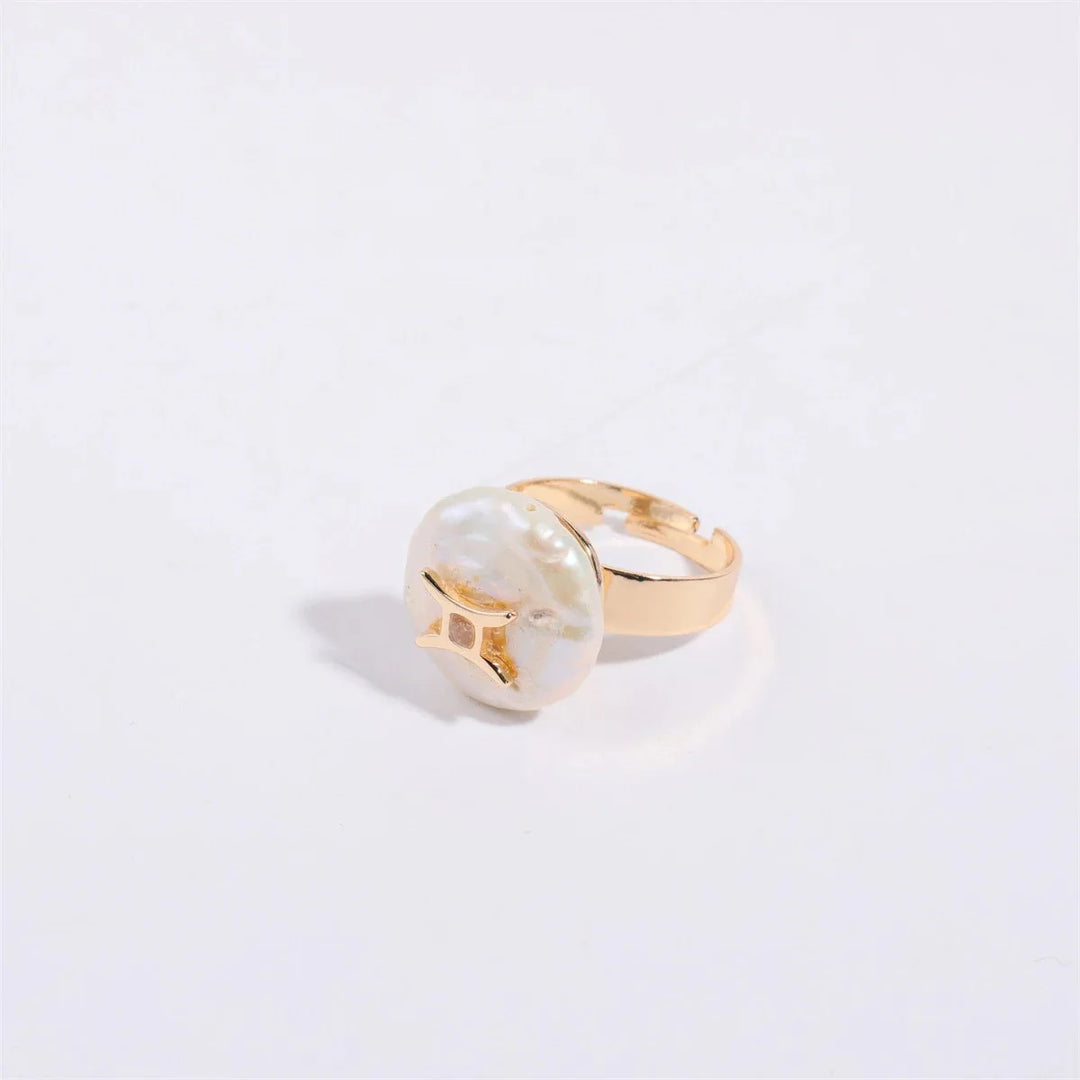 BowLift | Zodiac Sign Large Pearl Statement Ring
