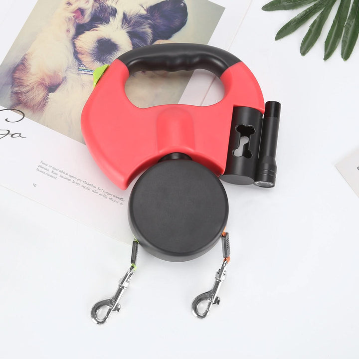 BowLift | Rolling lead for two dogs with integrated torch